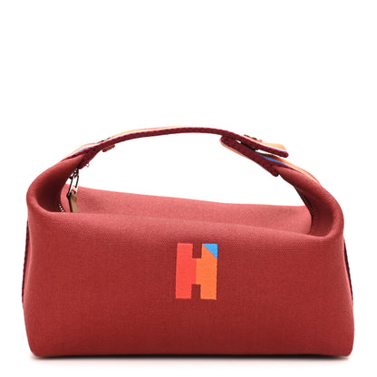 Hermes Cotton Canvas H Pavillon Small Bride-A-Brac Pouch Rouge H 1 of 7