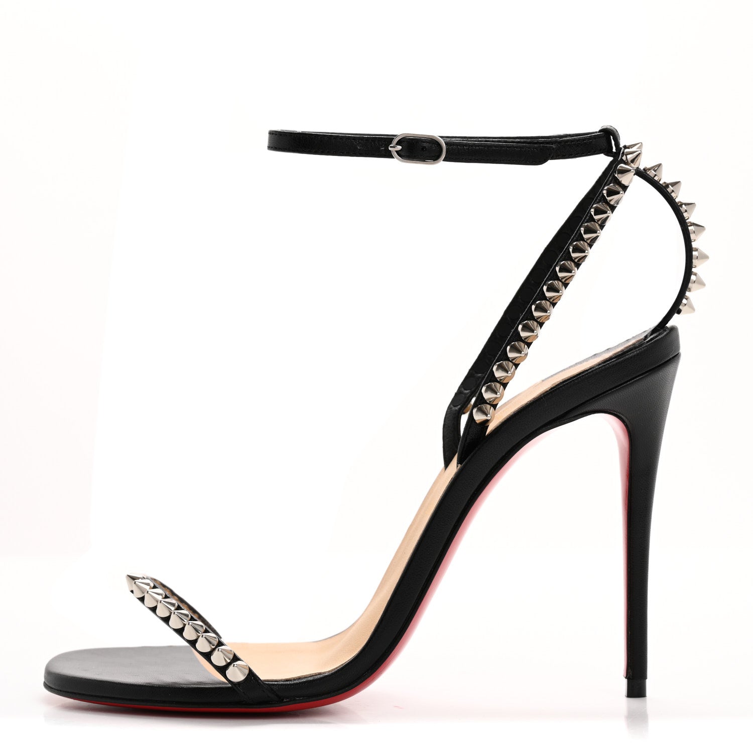 Christian Louboutin Kid Spiked So Me 100 Sandals 36 Black 1 of 9