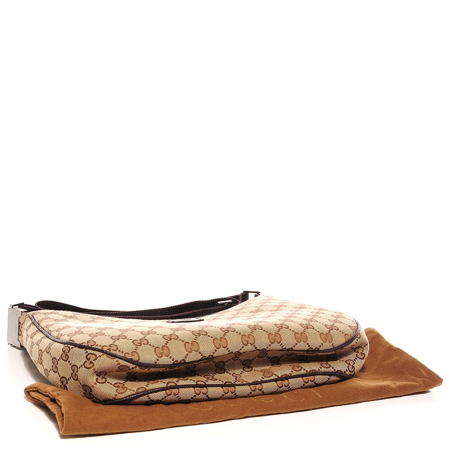 Gucci Monogram Medium Half Moon Hobo Dark Brown 5 of 10