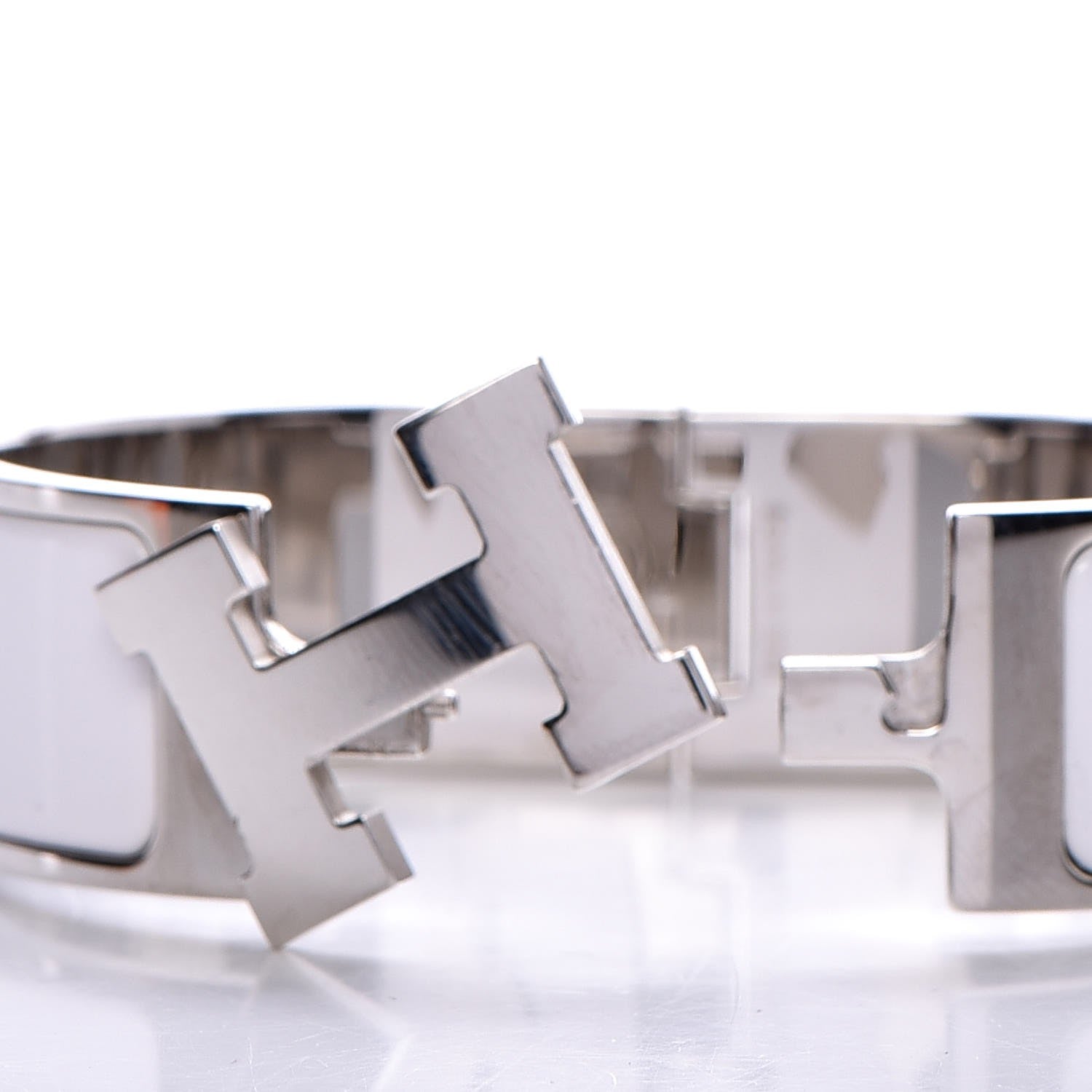 Hermes Enamel Wide Clic Clac H Bracelet PM White 4 of 6