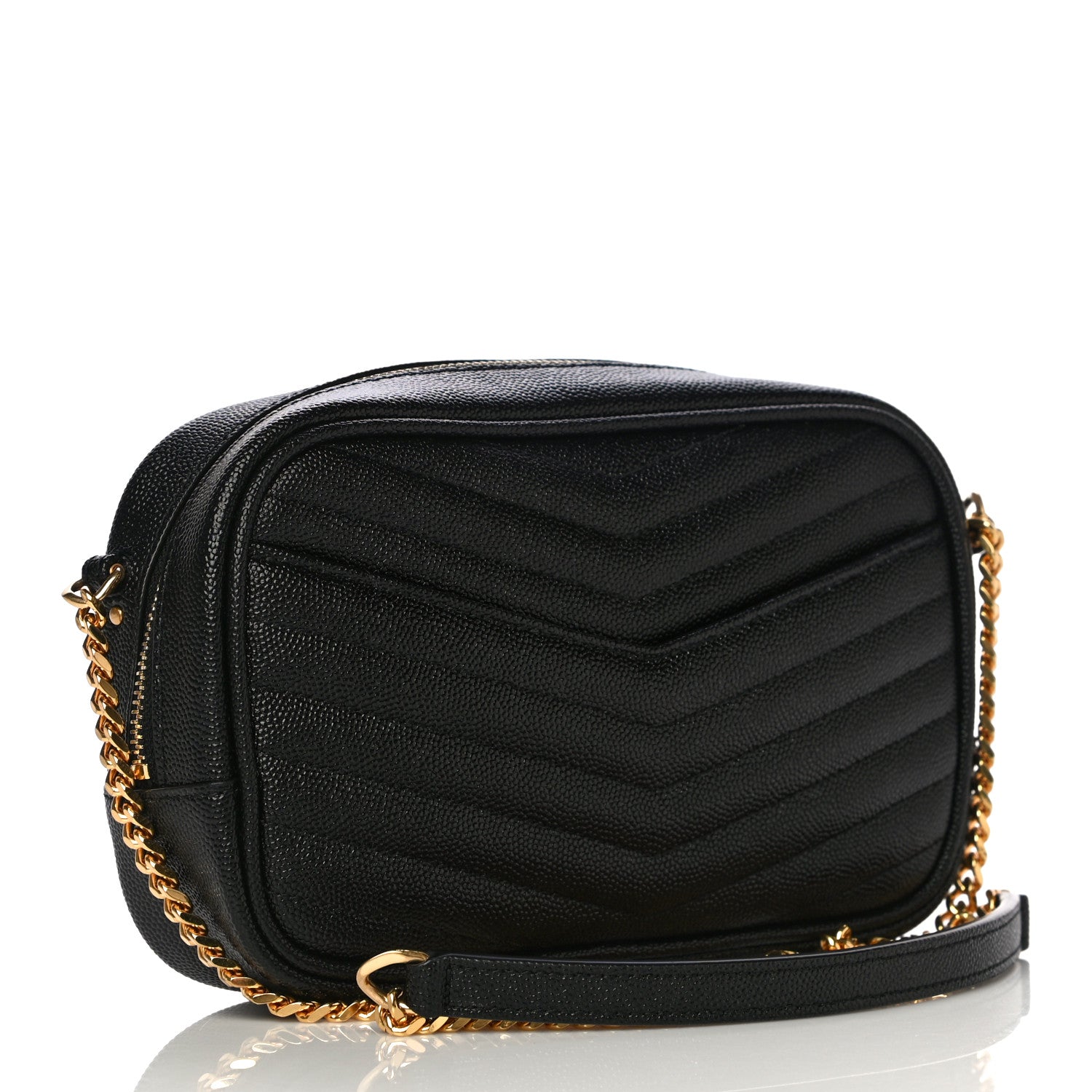Saint Laurent Grain De Poudre Matelasse Monogram Mini Lou Camera Bag Black 3 of 13