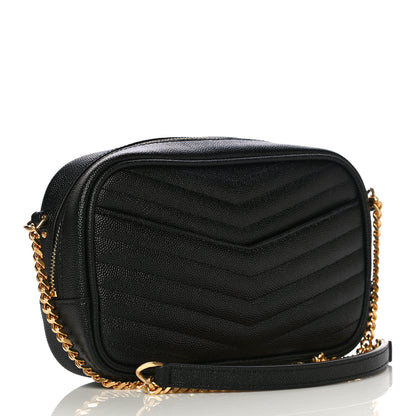 Saint Laurent Grain De Poudre Matelasse Monogram Mini Lou Camera Bag Black 3 of 13
