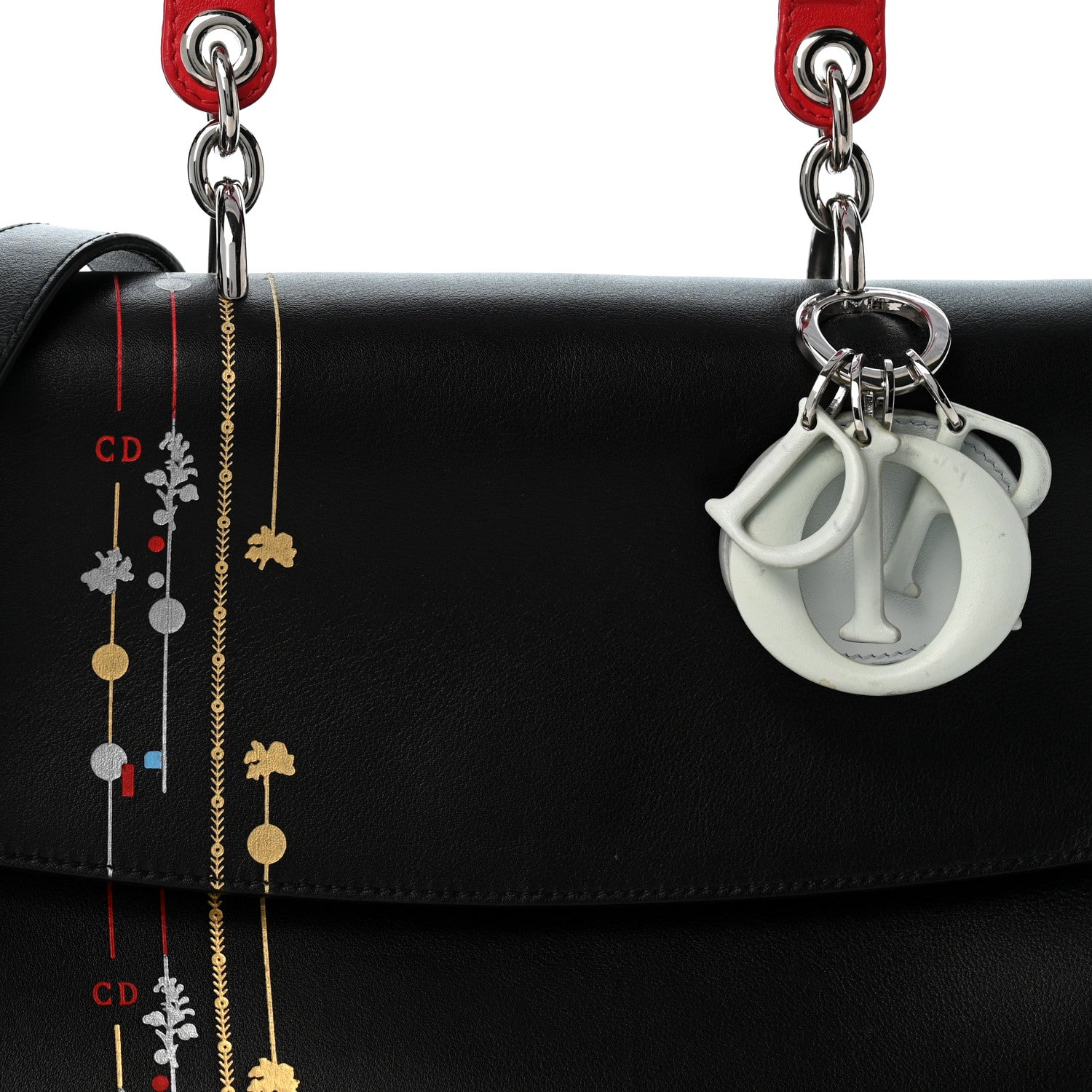 Christian Dior Smooth Calfskin Small Tri-Color Be Dior Flap Black Red Light Blue 9 of 14