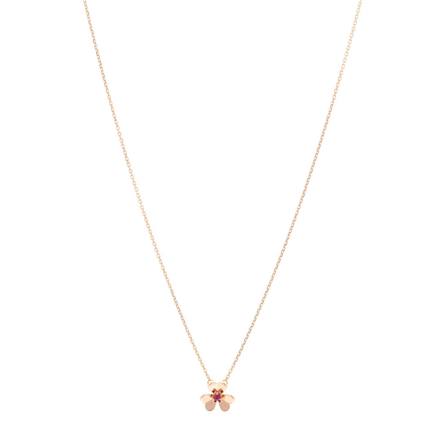 18K Rose Gold Ruby Mini Frivole Pendant Necklace