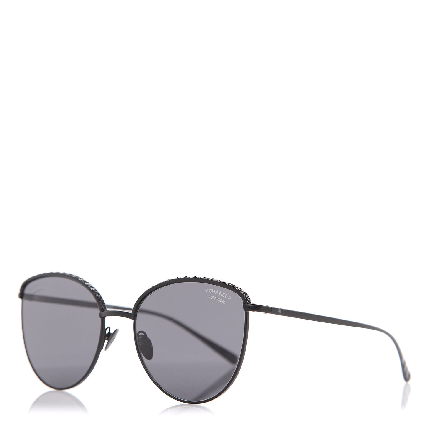 Metal Crystal Polarized Sunglasses 4258-B Black