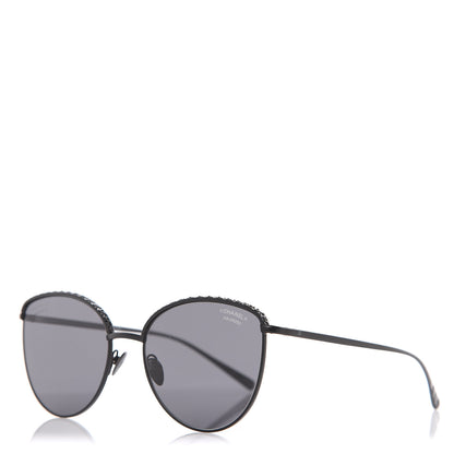 Chanel Metal Crystal Polarized Sunglasses 4258-B Black 1 of 7