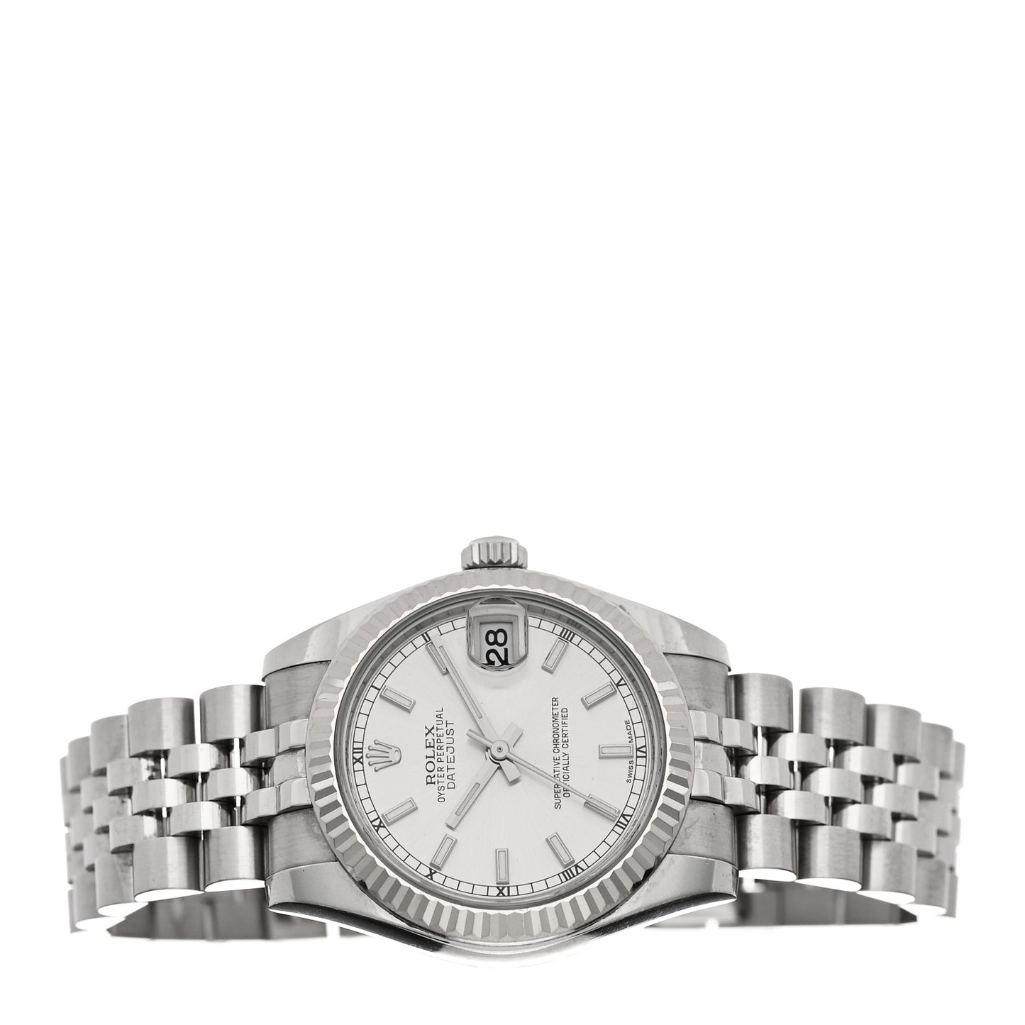 Stainless Steel 18K White Gold 31mm Oyster Perpetual Datejust Watch Silver 178274