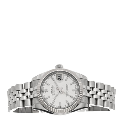 Rolex Stainless Steel 18K White Gold 31mm Oyster Perpetual Datejust Watch Silver 178274 2 of 5