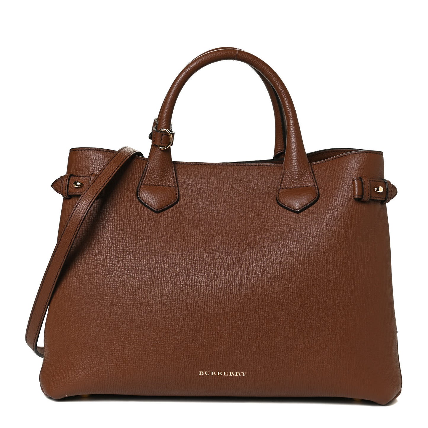 Grainy Calfskin House Check Medium Banner Tote Tan