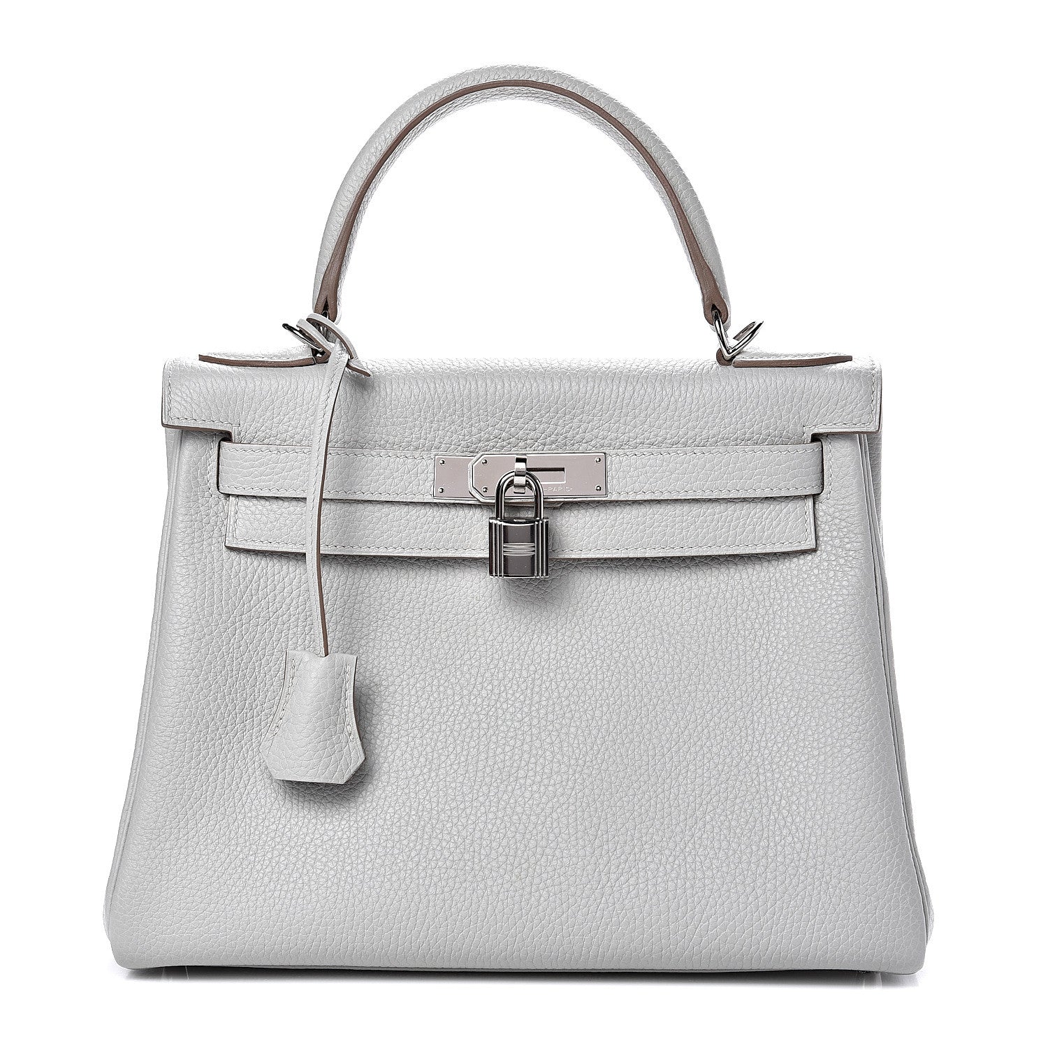 Hermes Taurillon Clemence Kelly Retourne 28 Gris Perle 1 of 11