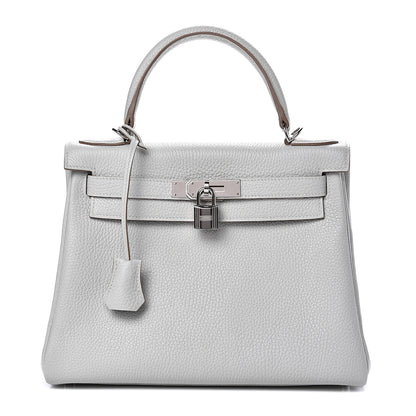 Hermes Taurillon Clemence Kelly Retourne 28 Gris Perle 1 of 11