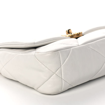 Chanel Goatskin Quilted Medium Chanel 19 Flap White 9 of 12