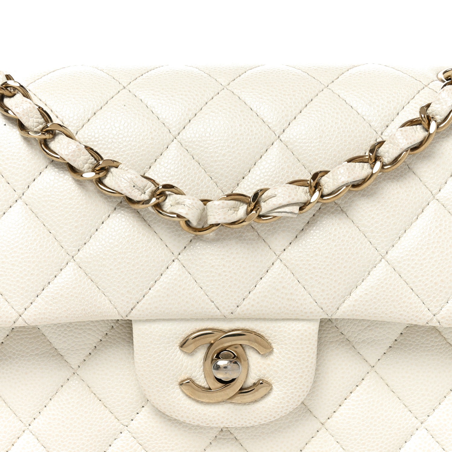 Chanel Caviar Quilted Small Double Flap White 8 of 10