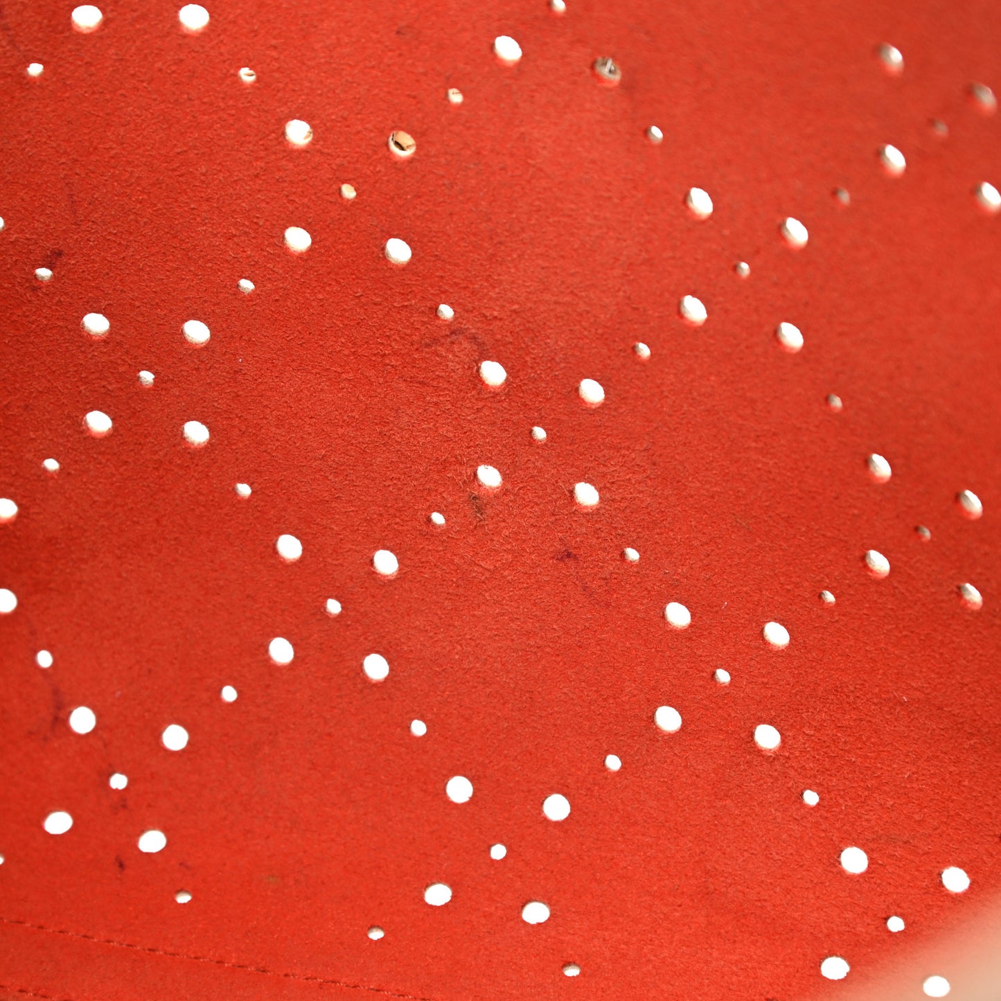Perforated Grained Calfskin Small Shopping Tote Light Coral