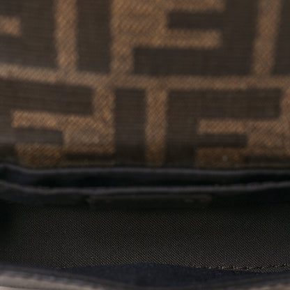 Fendi Glazed Fabric FF 1974 Belt Hip Belt Baguette Bag Mogano Panna 8 of 12