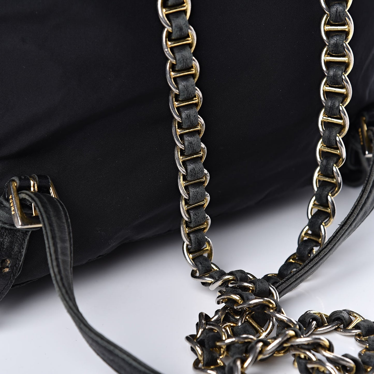 Tessuto Nylon Vela Chain Backpack Black