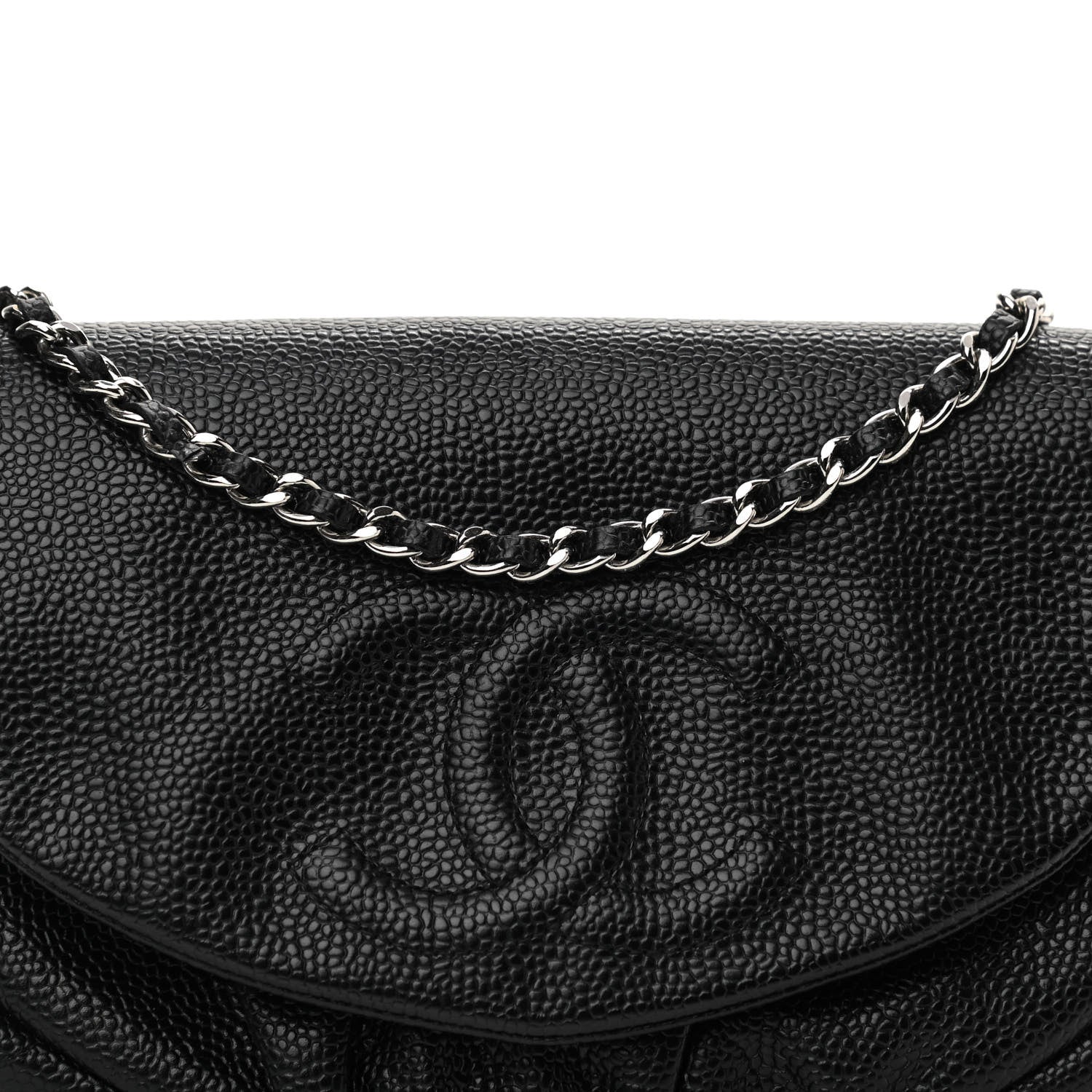 Chanel Caviar Half Moon Wallet On Chain WOC Black 9 of 12