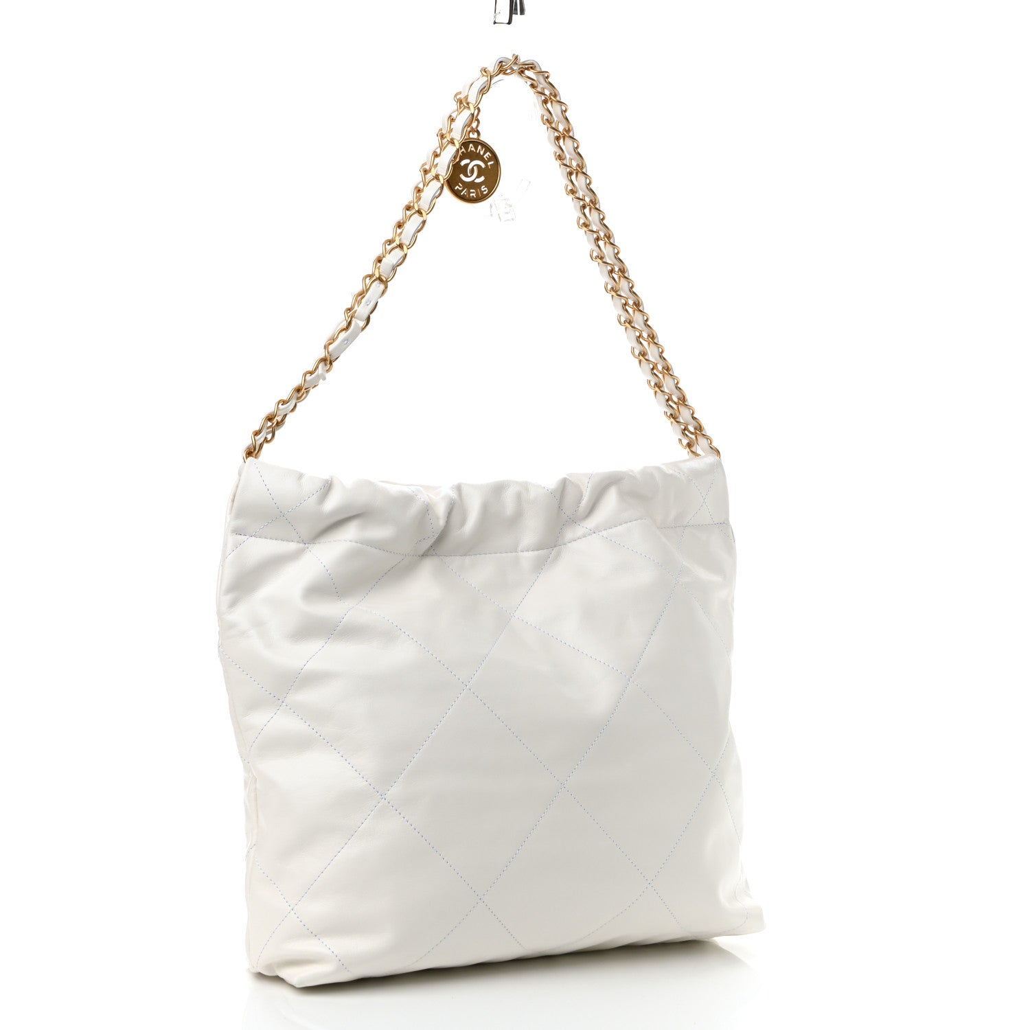 Chanel Shiny Calfskin Quilted Small Chanel 22 White 4 of 12