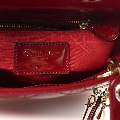 Christian Dior Patent Cannage Mini Lady Dior Red 6 of 9