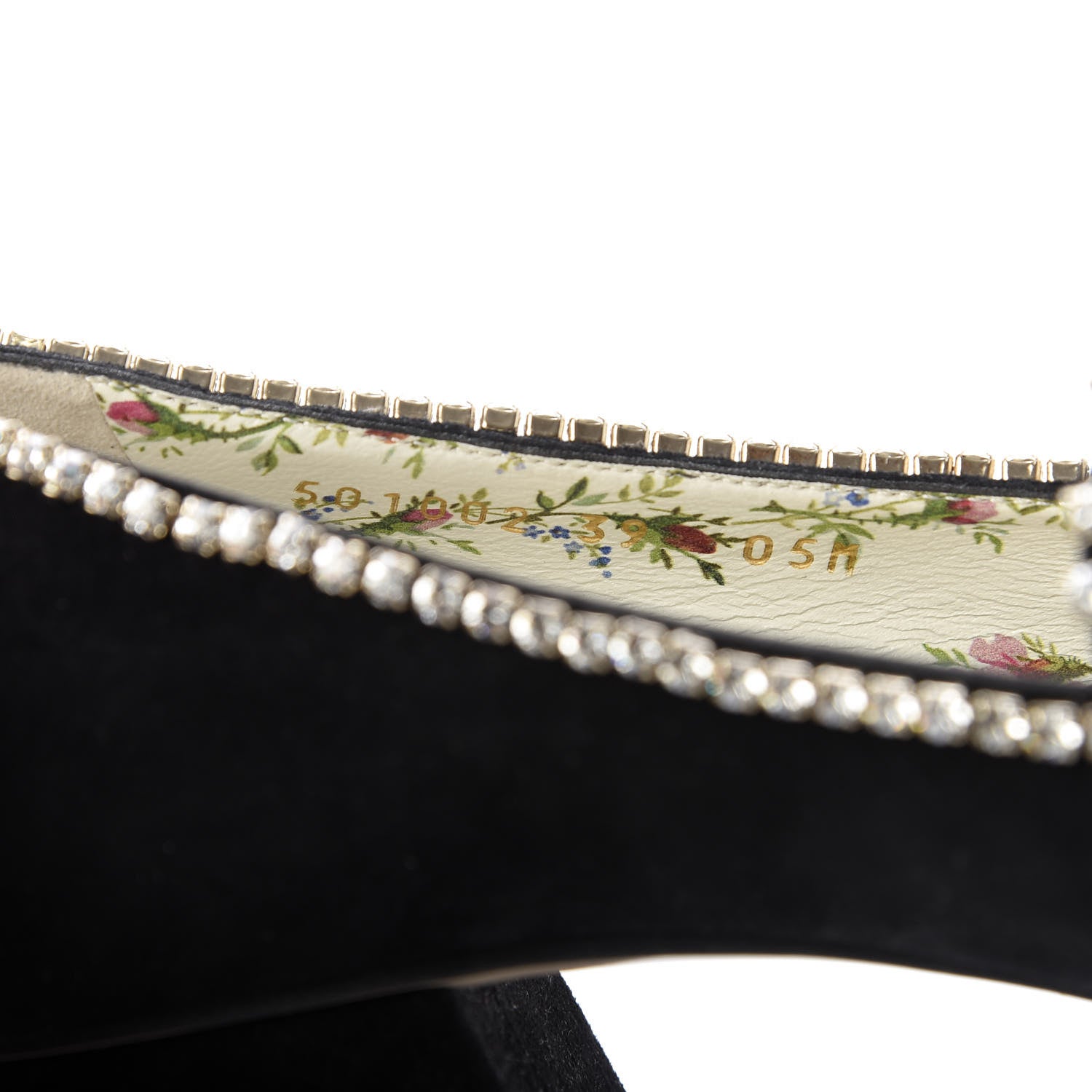 Gucci Kid Scamosciato Crystal GG Marmont Fringe 50mm Loafer Pumps 39 Black 9 of 10