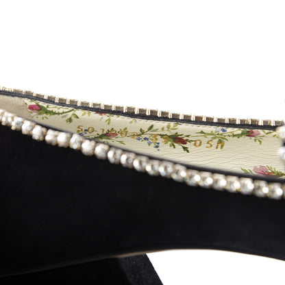 Gucci Kid Scamosciato Crystal GG Marmont Fringe 50mm Loafer Pumps 39 Black 9 of 10