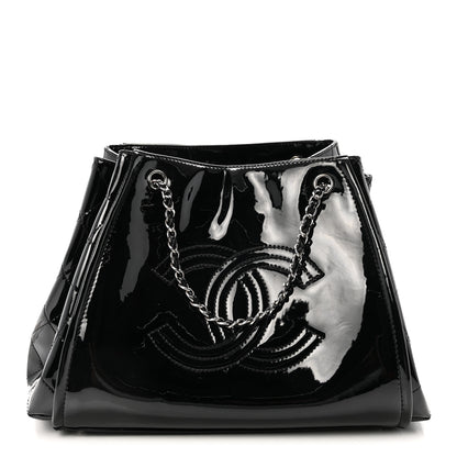 Chanel Vinyl Lipstick Ligne Accordion Tote Black 1 of 9