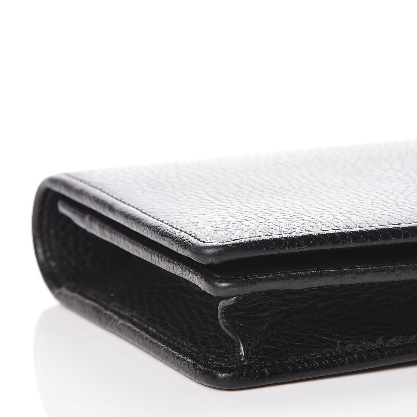 Calfskin Mini GG Marmont Chain Wallet Black
