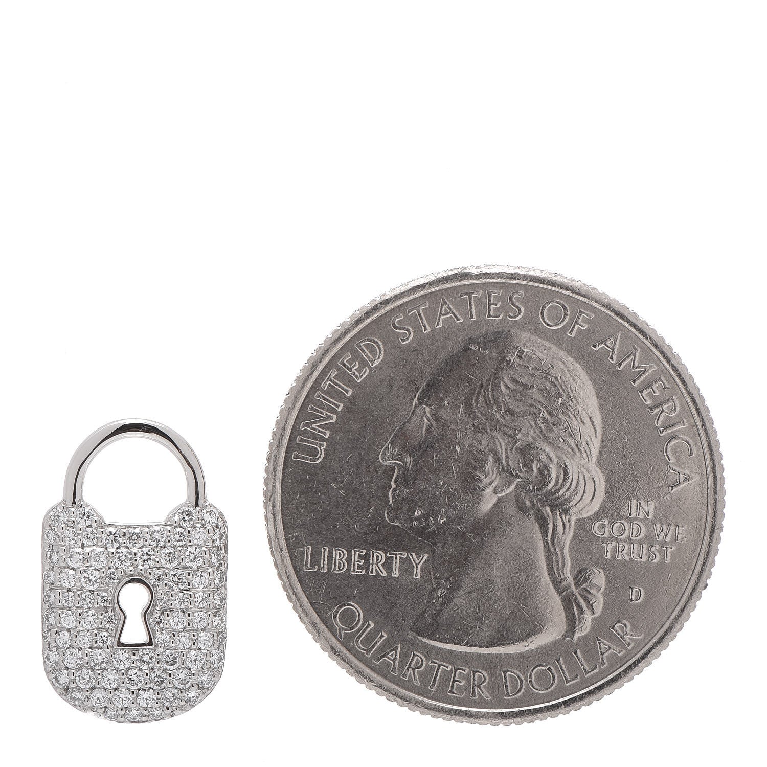 Tiffany Platinum Diamond Small Vintage Lock Pendant 2 of 4