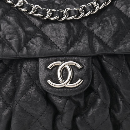 Chanel Washed Lambskin Quilted Chain Around Messenger Black 8 of 10