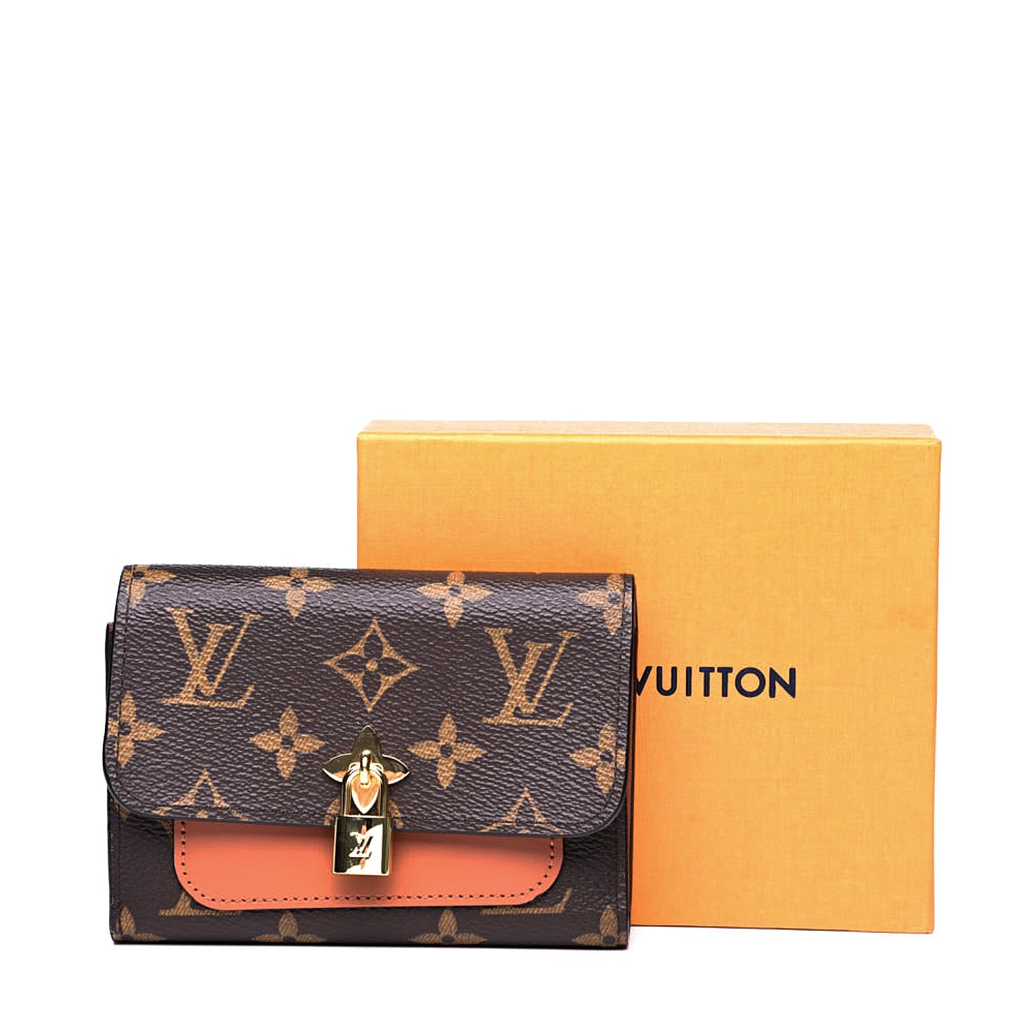 Louis Vuitton Monogram Flower Lock Compact Wallet Caramel 10 of 10