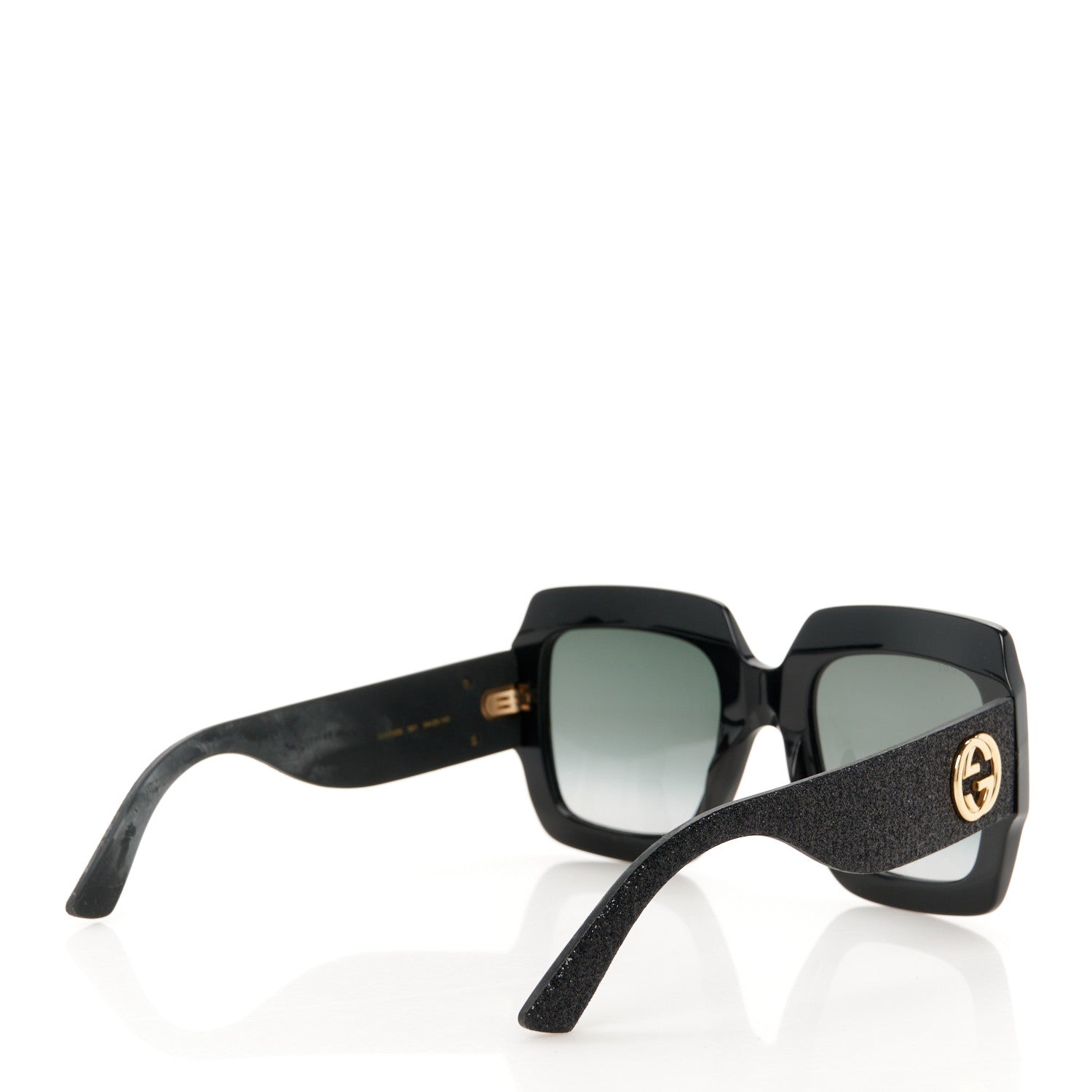 Gucci Square Frame Glitter GG0102S Sunglasses Black 4 of 8