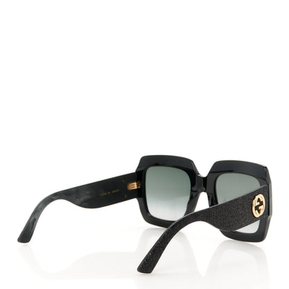 Gucci Square Frame Glitter GG0102S Sunglasses Black 4 of 8