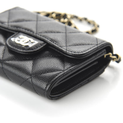 Chanel Caviar Quilted Flap Card Holder On Chain Black 7 of 11