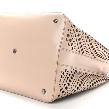 Alaia Calfskin Laser Cut Tote Sable 10 of 11