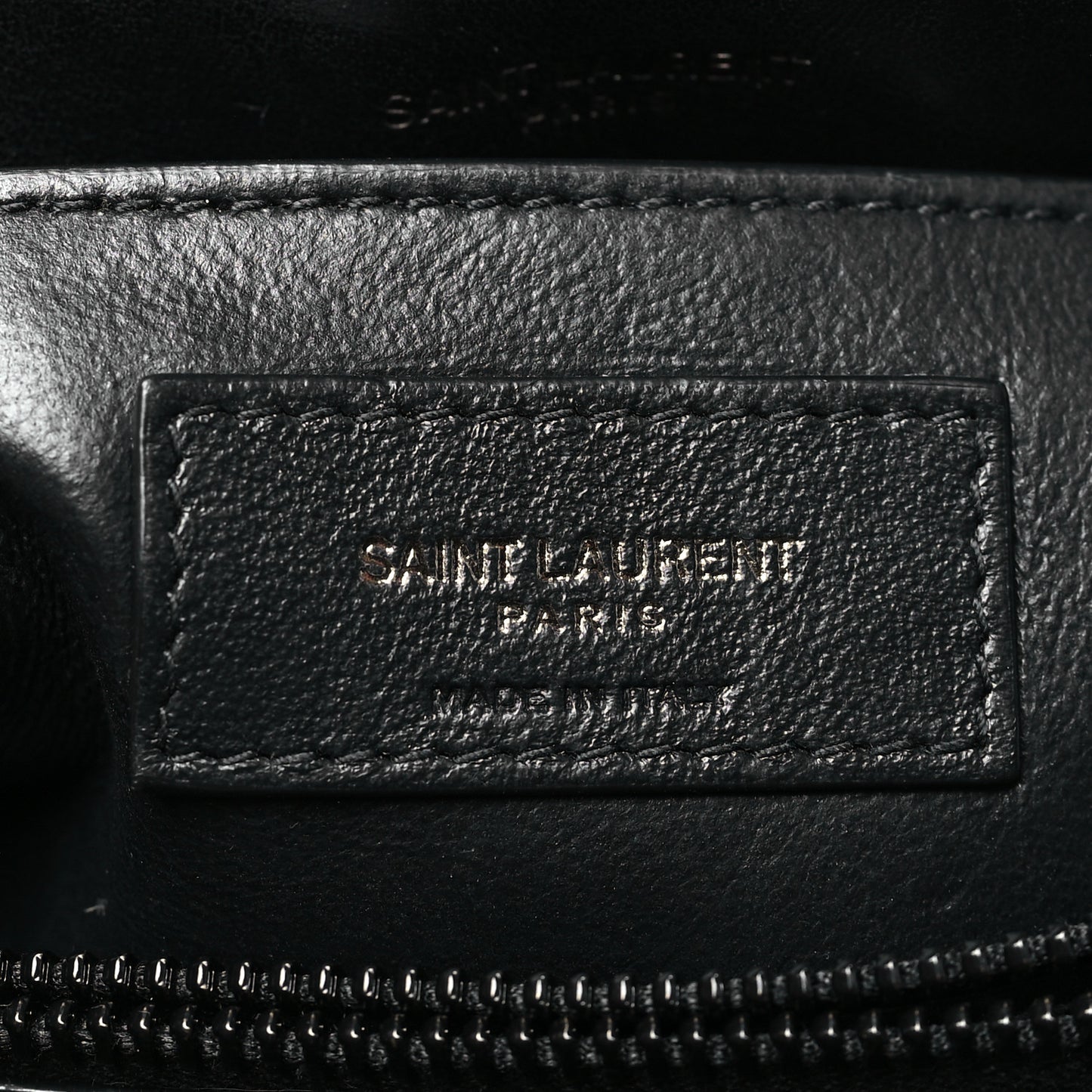 Calfskin Y Quilted Monogram Monochrome Small Loulou Chain Satchel Black