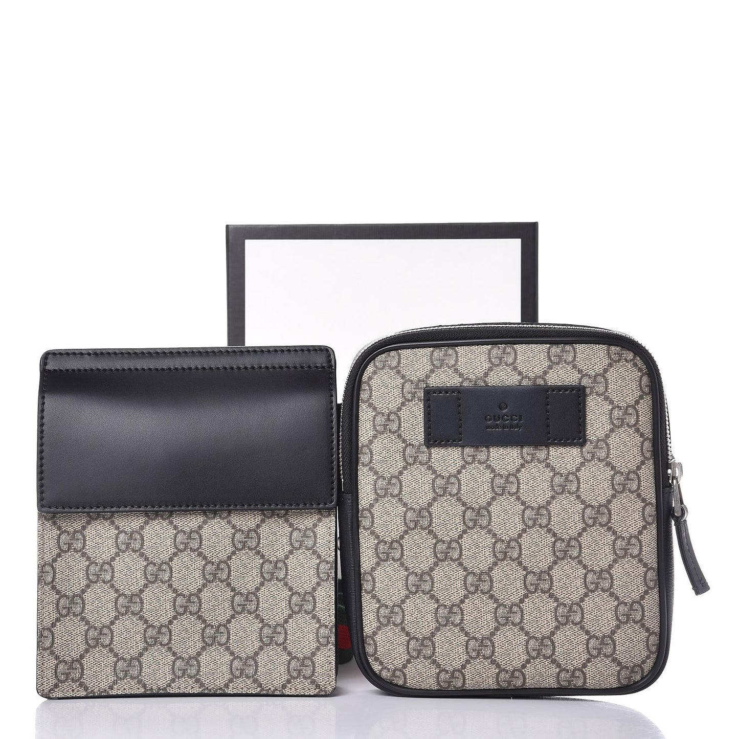GG Supreme Monogram Web Belt Bag Black