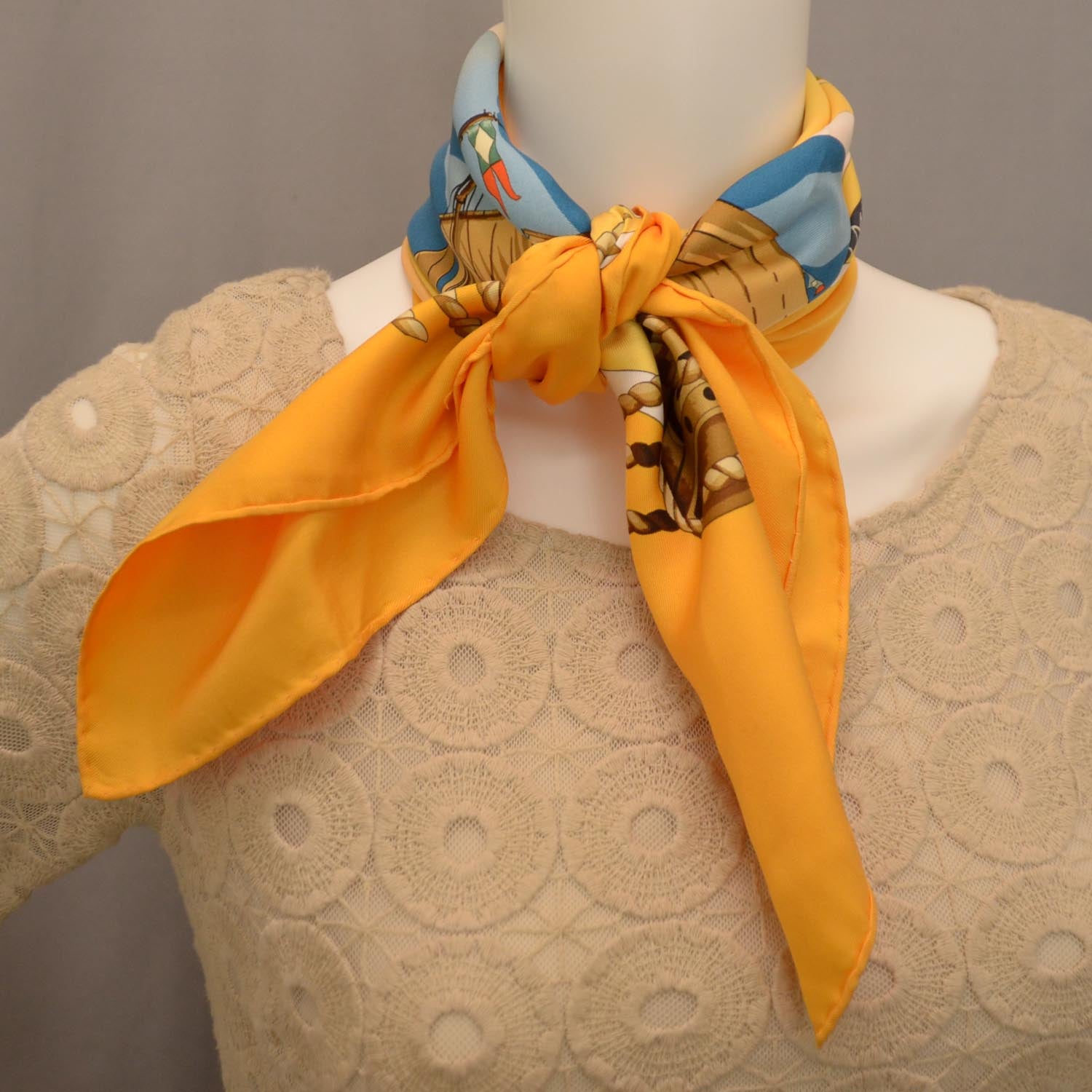 Hermes Silk Belles Amures Scarf 90 10 of 10