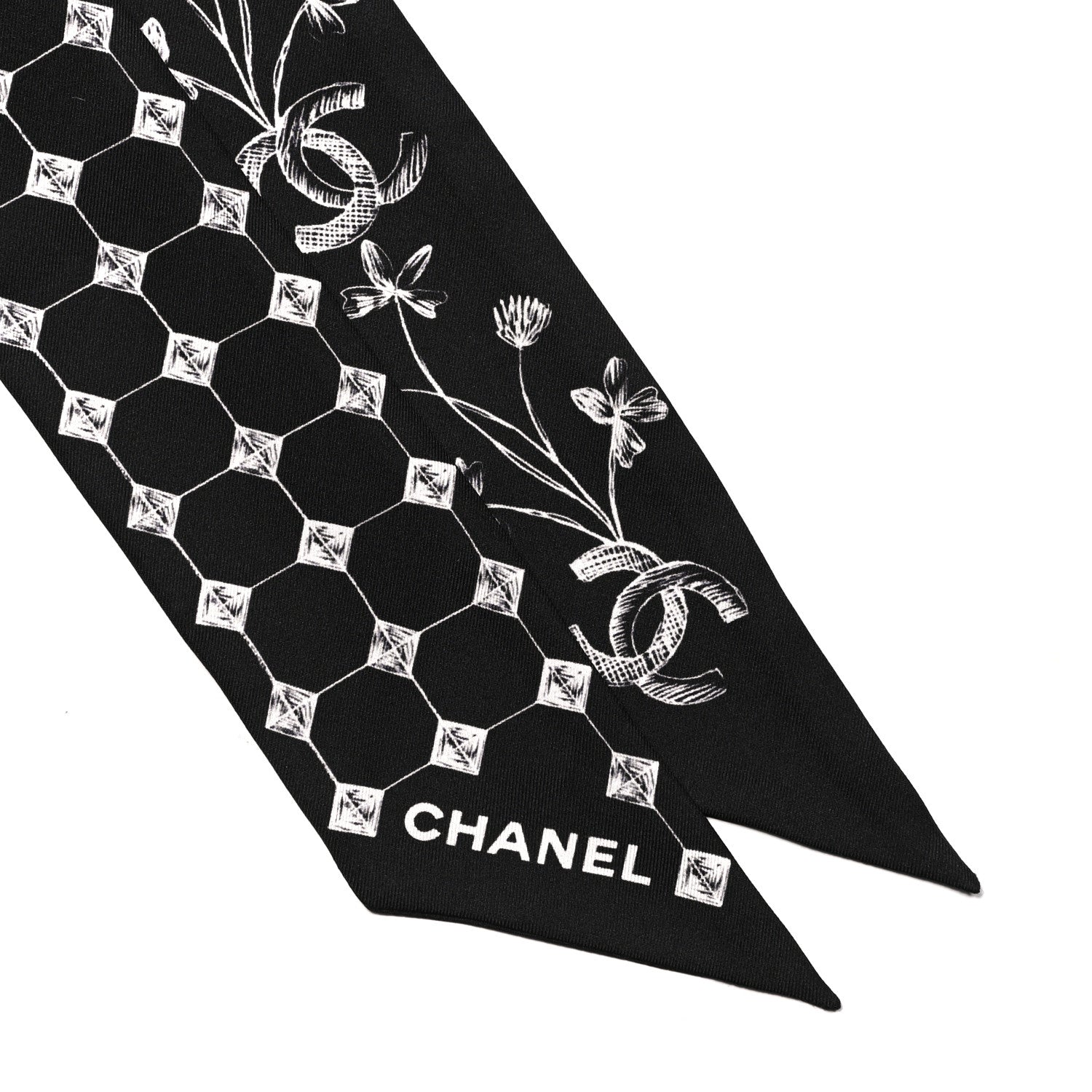 Chanel Silk CC Slim Bandeau Scarf 2 of 3