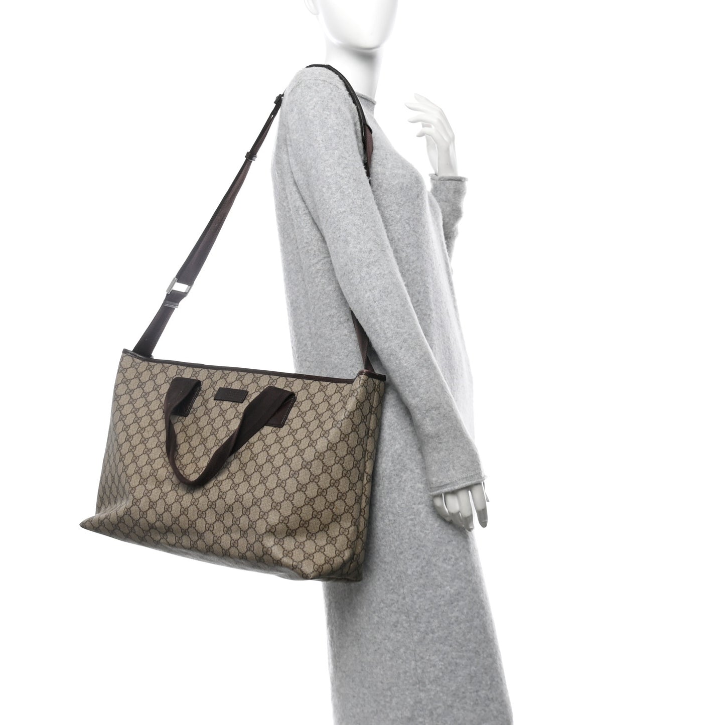 GG Plus Monogram Travel Bag Dark Brown