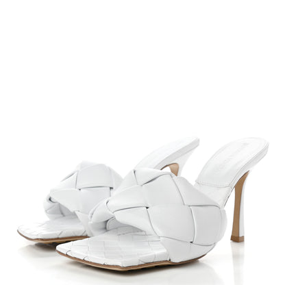 Bottega Veneta Nappa Maxi Intrecciato Lido Mule Sandals 38 Optic White 3 of 8