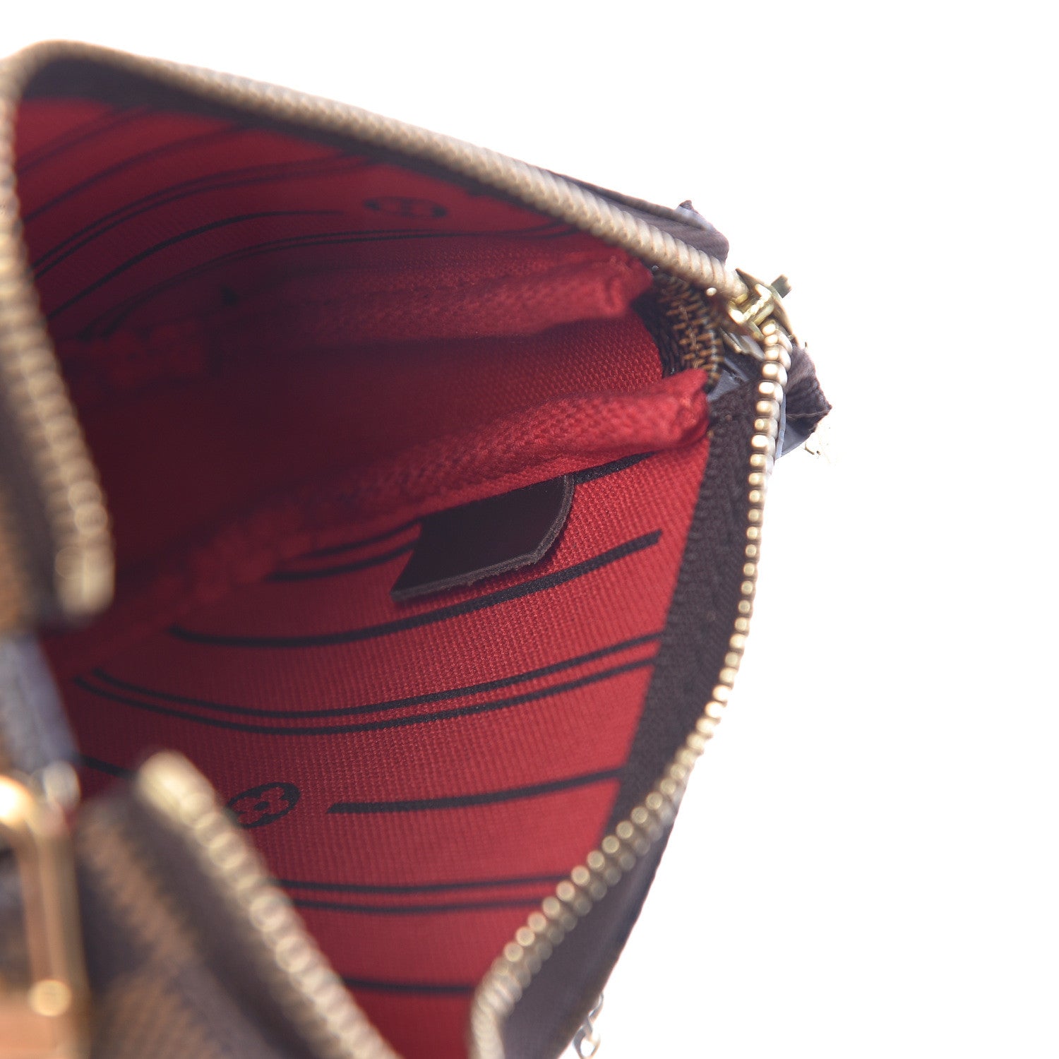 Louis Vuitton Damier Ebene Complice Trunks and Bags Mini Pochette Accessories Red 7 of 7