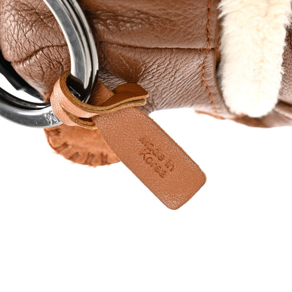 MCM Visetos Aviator Bear Key Ring Bag Charm Beige 3 of 4