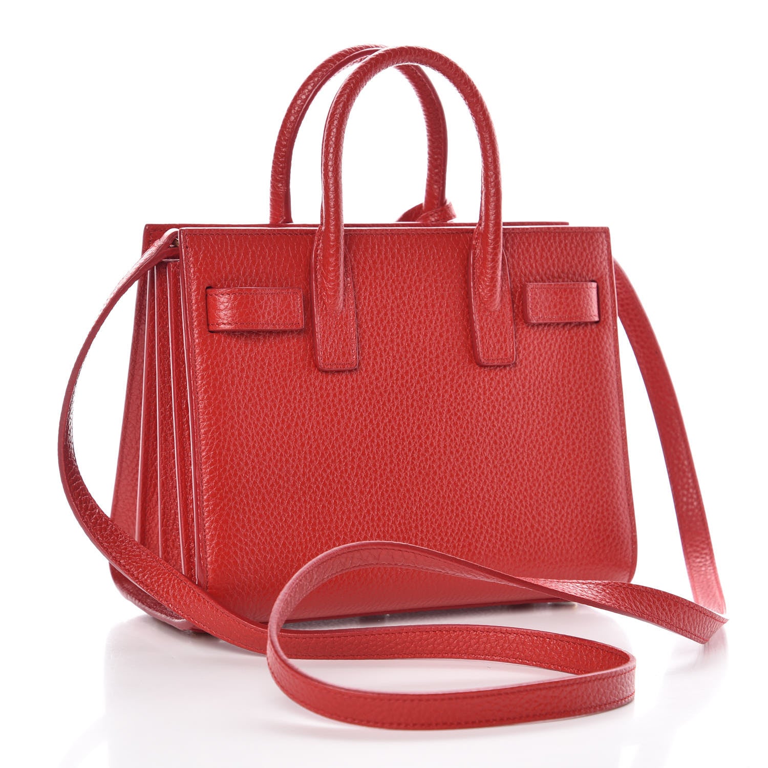 Saint Laurent Grained Calfskin Nano Sac De Jour New Red 3 of 10