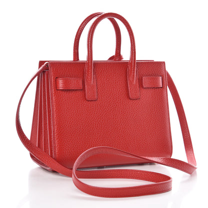 Saint Laurent Grained Calfskin Nano Sac De Jour New Red 3 of 10