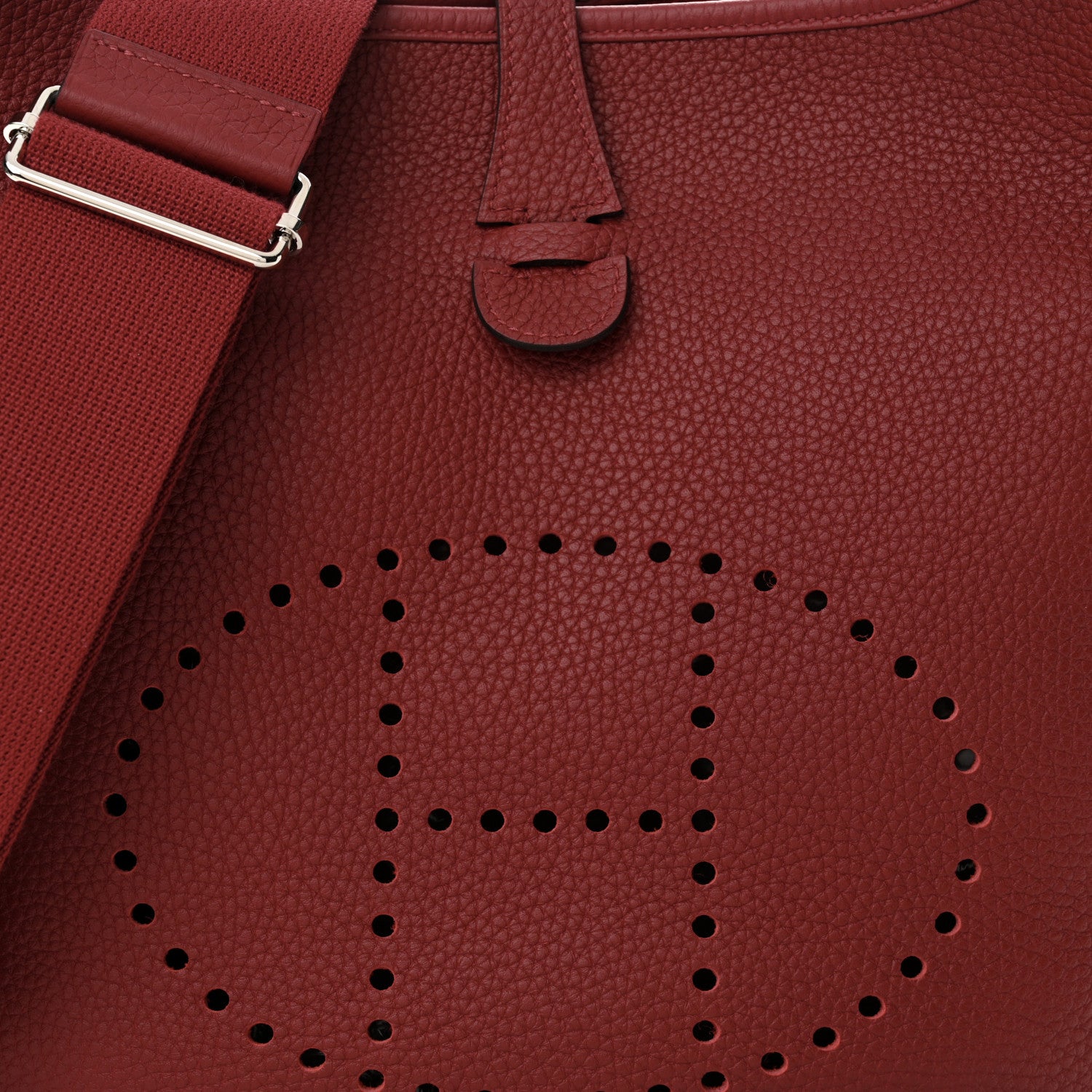 Hermes Taurillon Clemence Evelyne III PM Rouge Grenat 8 of 11
