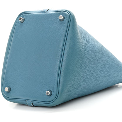 Hermes Taurillon Clemence Picotin Lock 18 PM Blue Jean 10 of 13