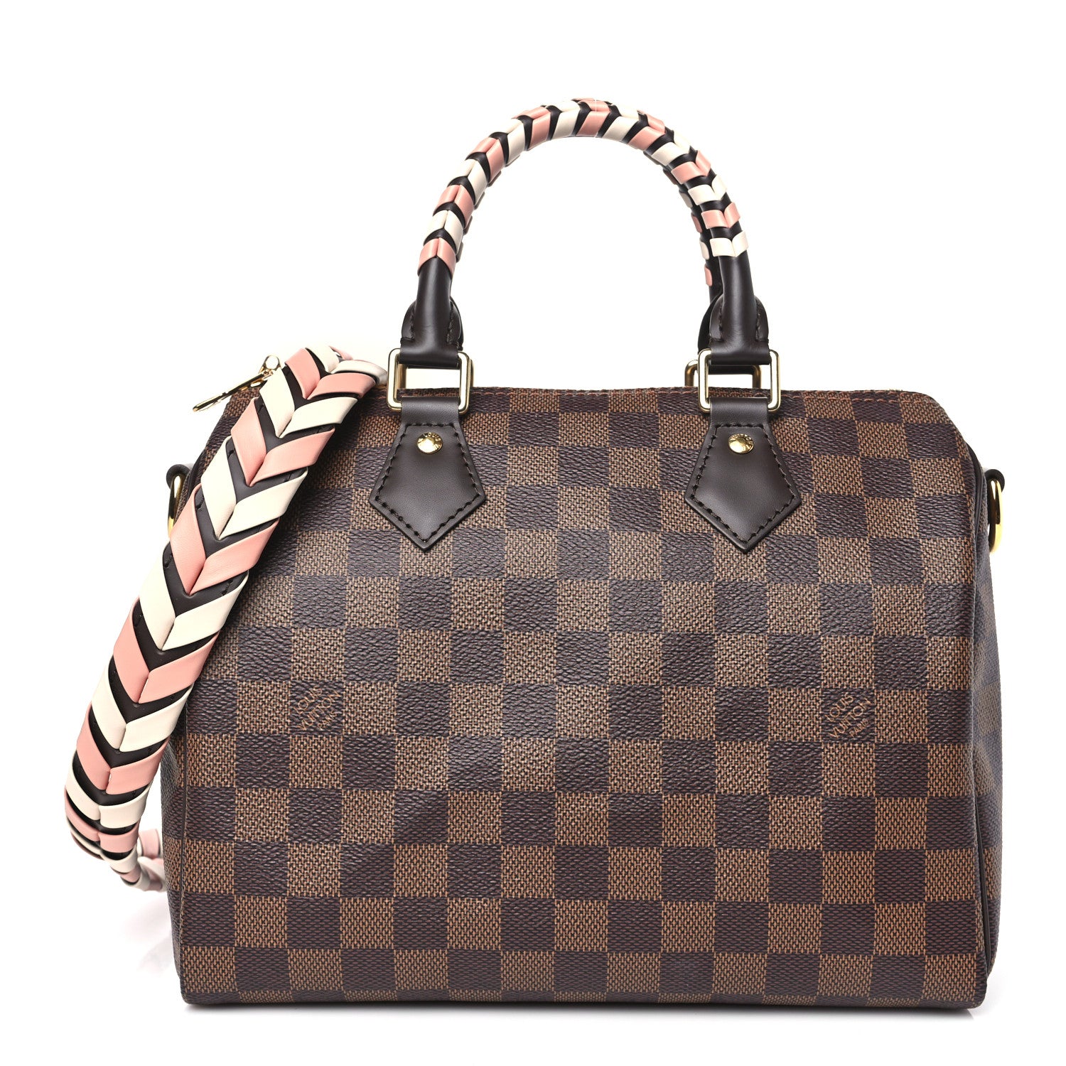Louis Vuitton Damier Ebene Braided Speedy Bandouliere 25 Pink 1 of 9