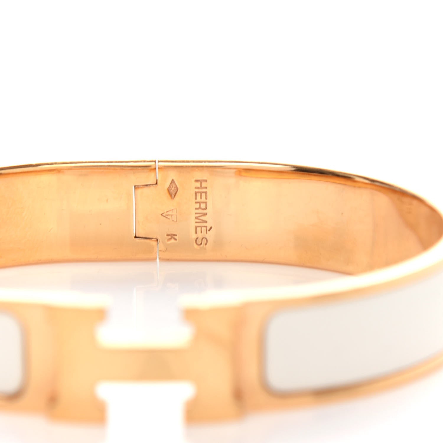 Hermes Enamel Narrow Clic Clac H Bracelet GM White 4 of 5