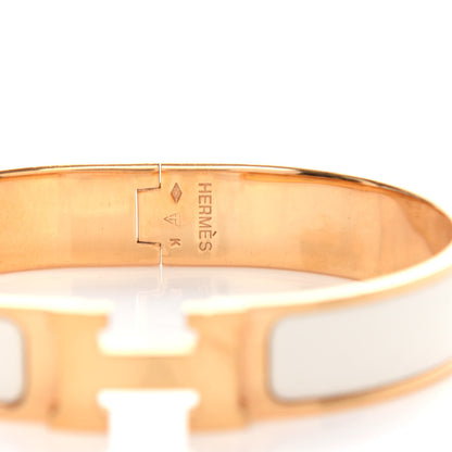 Hermes Enamel Narrow Clic Clac H Bracelet GM White 4 of 5