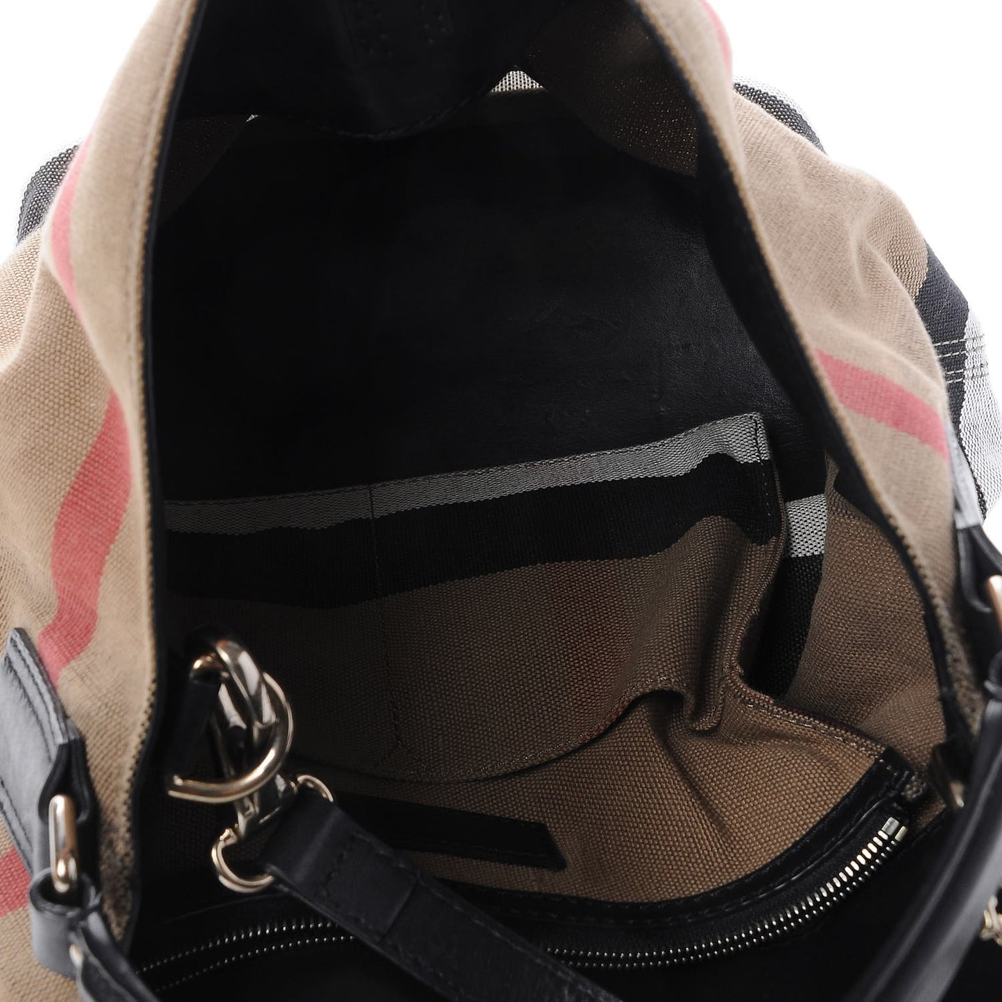 Canvas Mega Check Medium Susanna Hobo Black